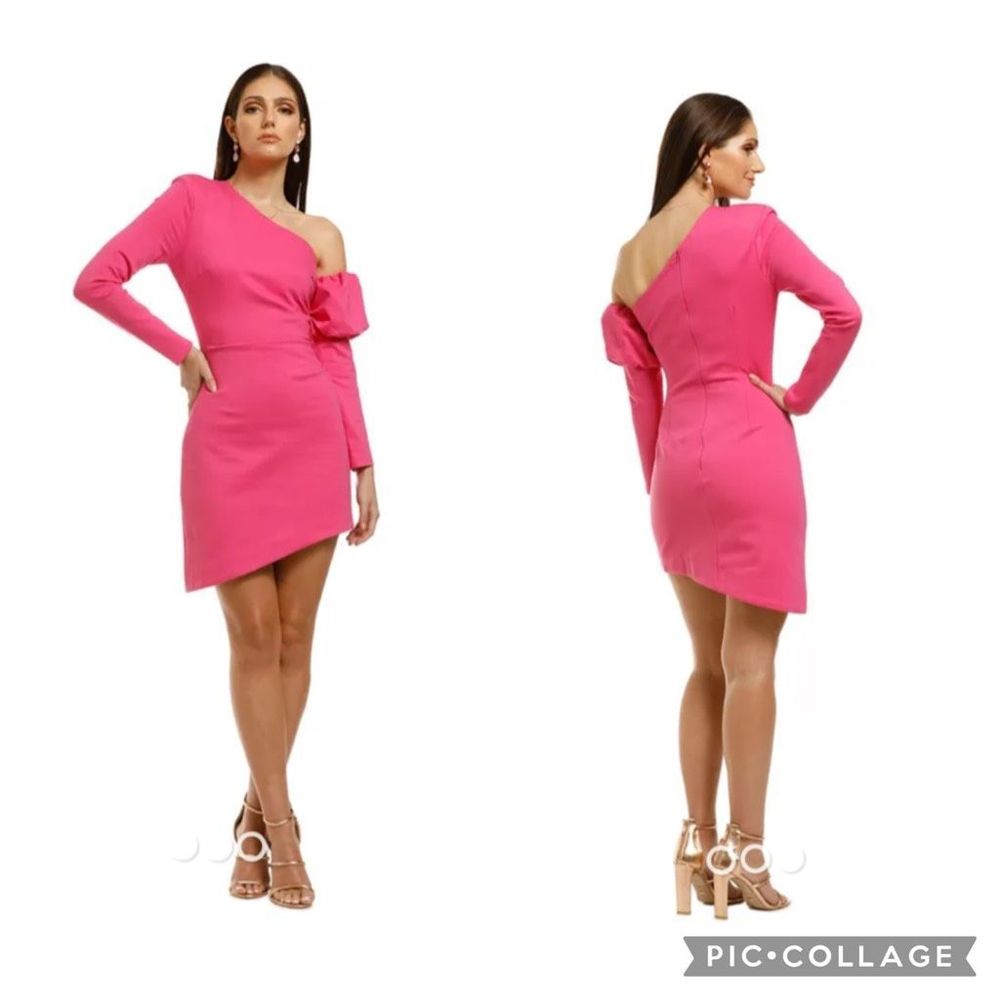 Elliatt One-Shoulder Pink Asymmetrical Mini Dress
